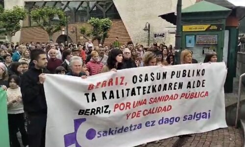 Gaur arratsaldean Berrizen egindako manifestazioaren irudia