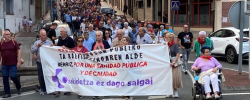 Ostegun honetako manifestazioaren irudia Berrizen