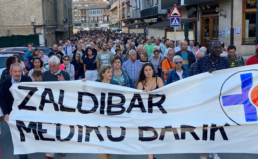 Ostiral honetako manifestazioaren irudia Zaldibarren